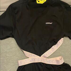 Off-White Black Short Sleeve Dress